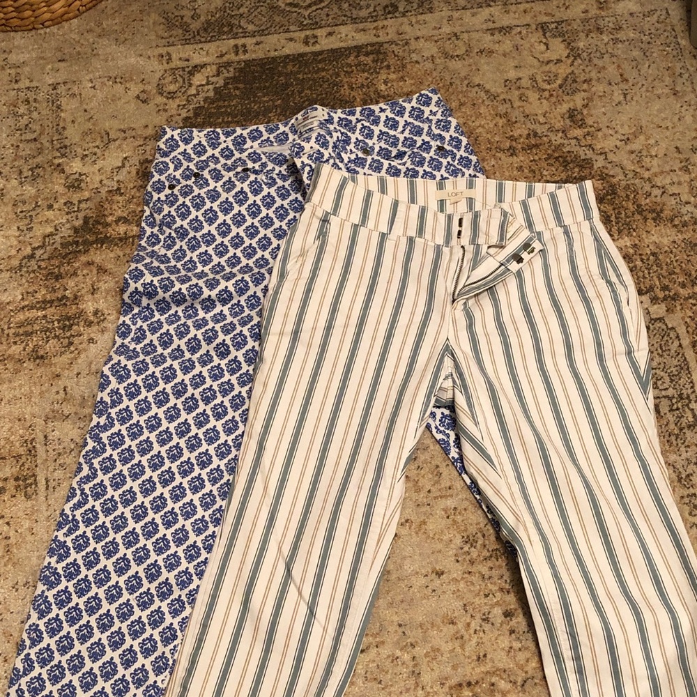 Blue and White Patterned Pants Set - Vineyard Vines and Loft